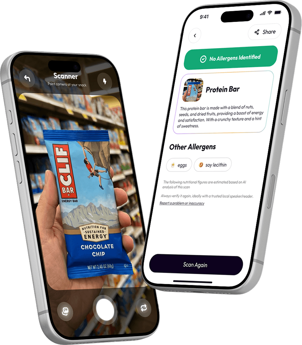 Phone with SnackSmarter app open - four